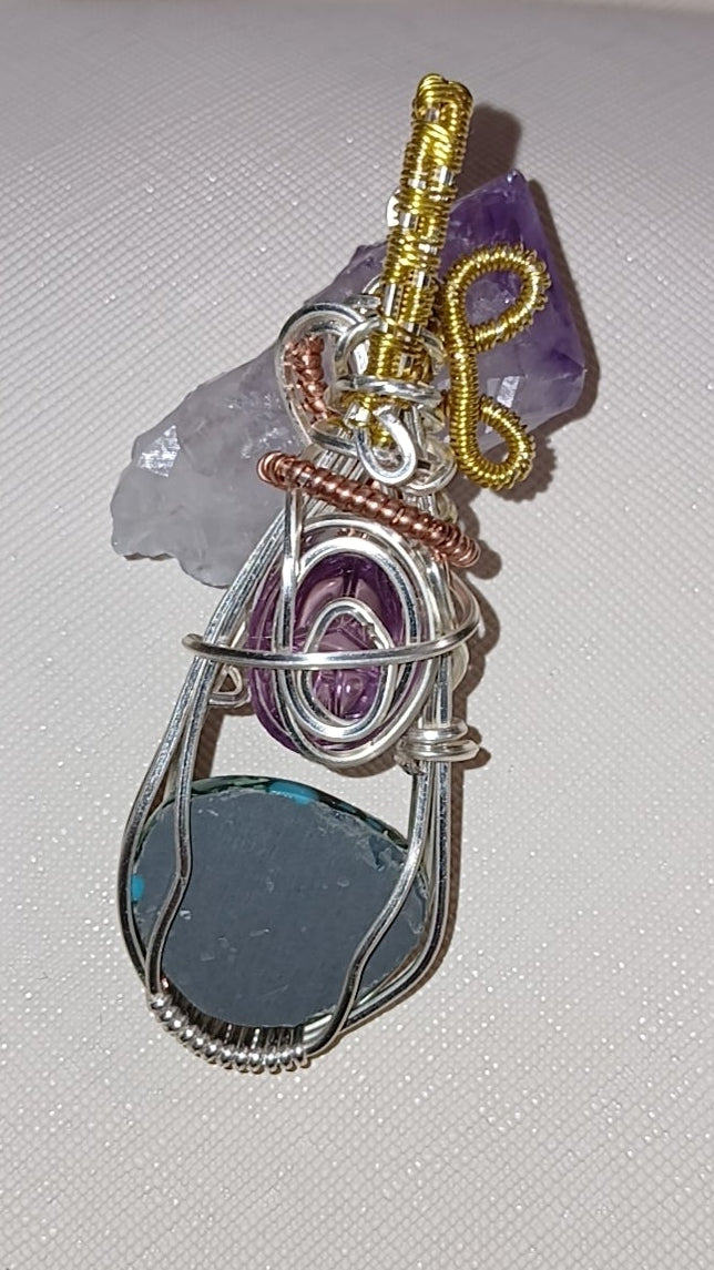 Malachite, Vintage Amethyst & Hubei Turquoise Gemstone