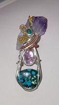 Malachite, Vintage Amethyst & Hubei Turquoise Gemstone