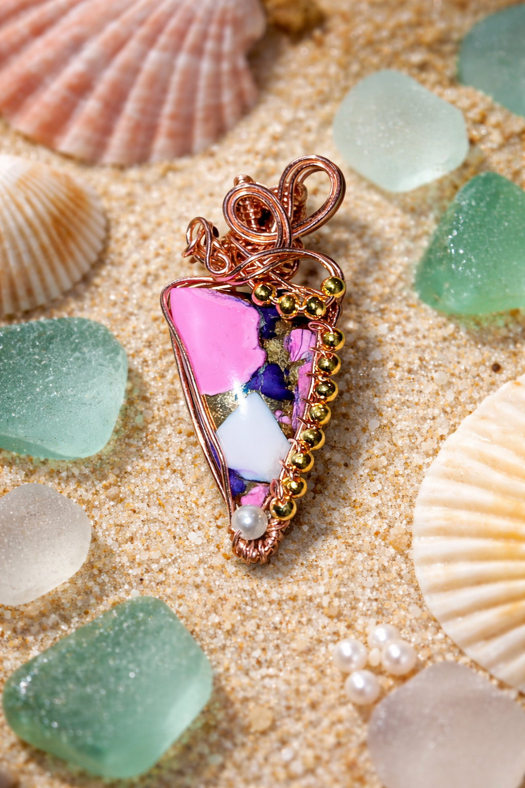 Lovely Wynter's Nightshade Composite Turquoise Gemstone Pendant