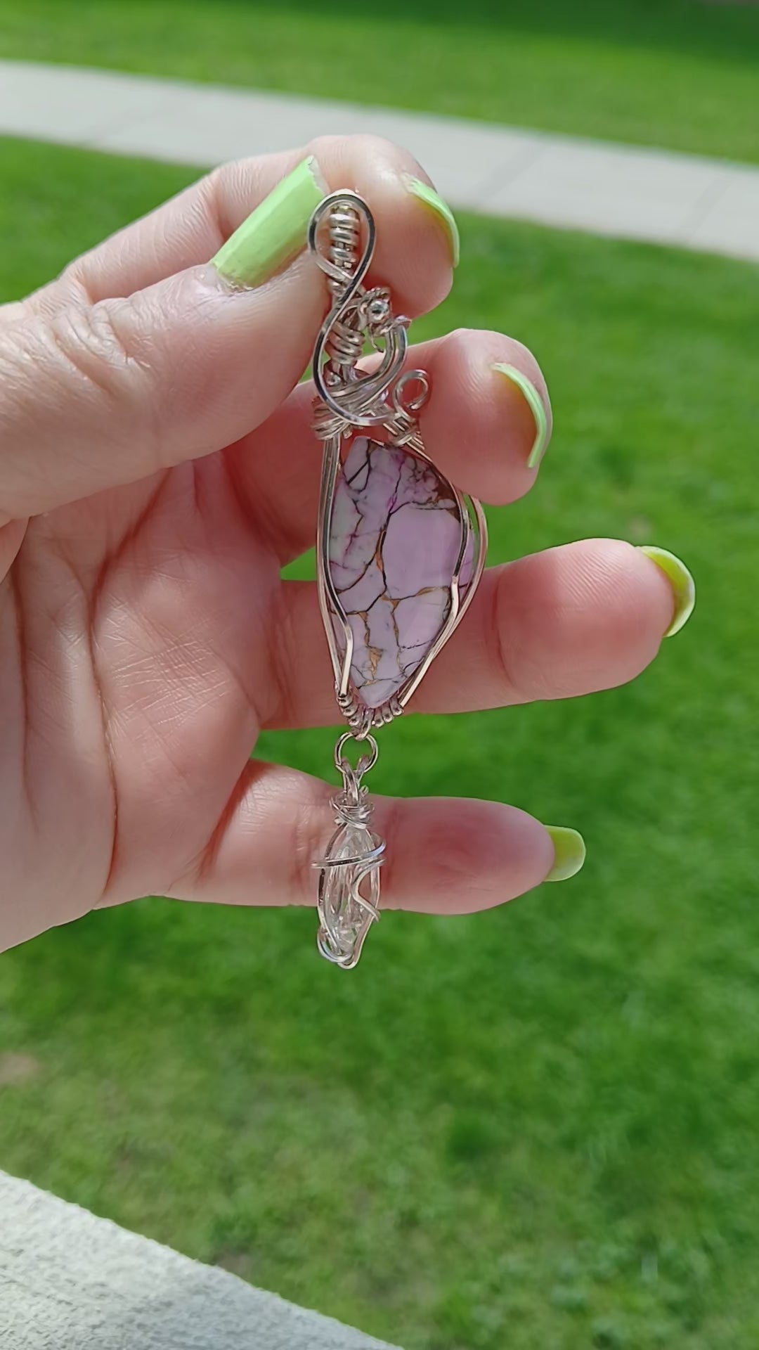 Lovely Lavender Rose Composite Gemstone Pendant