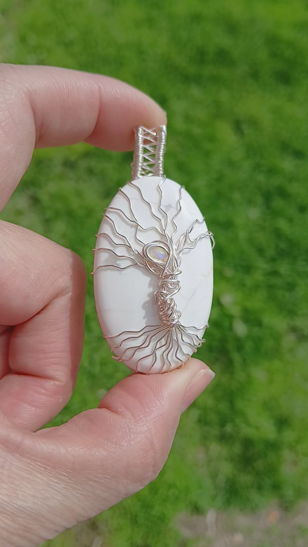 Howlite & Opal "Tree of Life" Pendant